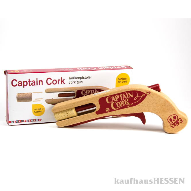 Korkenpistole aus Holz für Kinder ab 6 Jahre Piratenpistole Captain Cork 